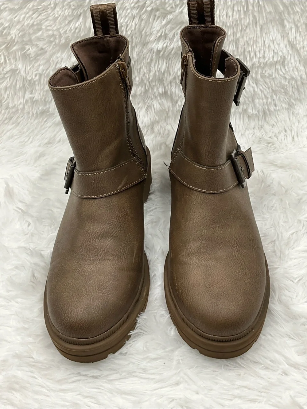 Rocket Dog Boots Size 9 Brown Moto Ankle Boots Buckle Strap Woman’s